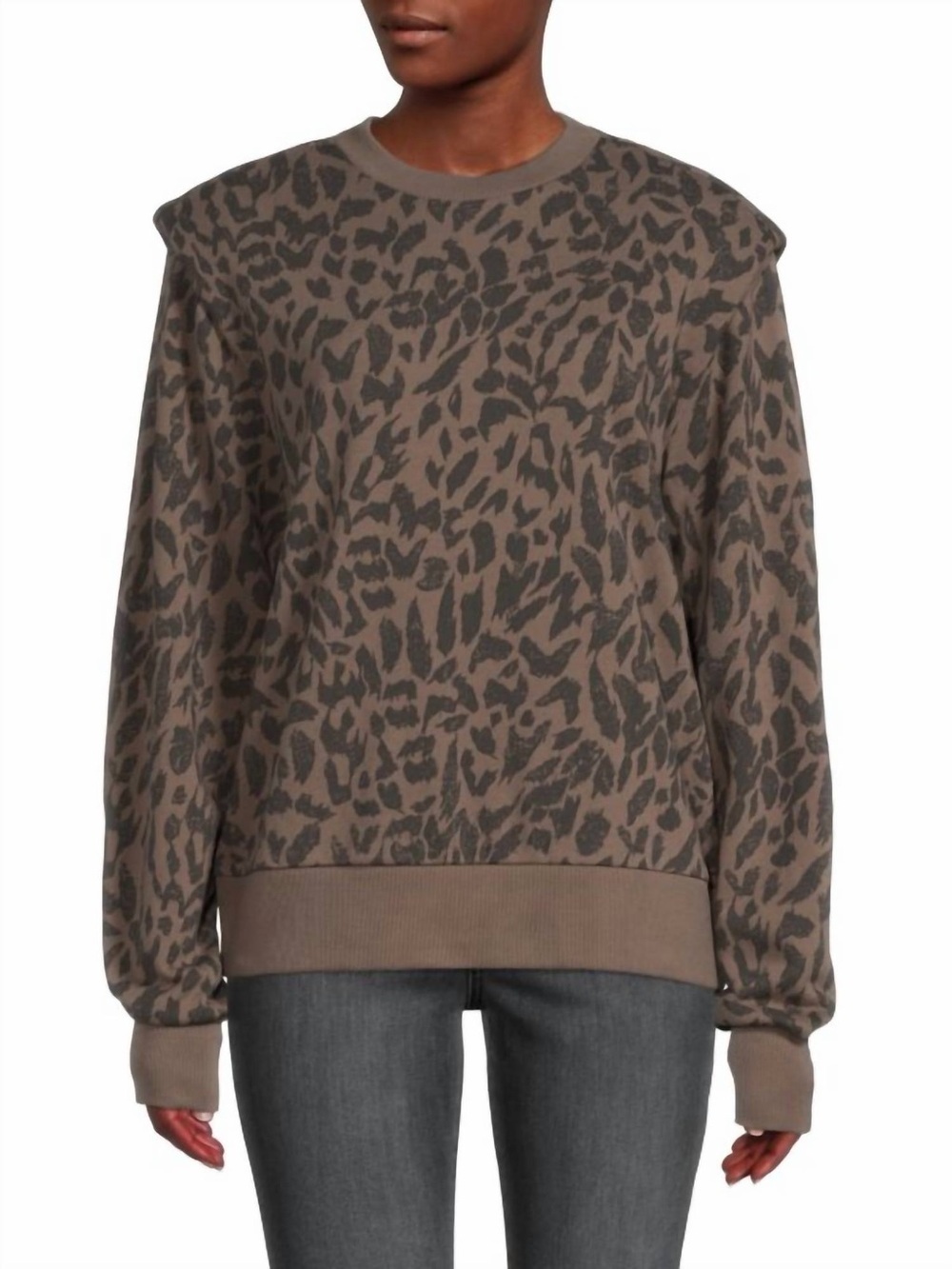 NWT Pistola Animal Print Crewneck Sweatshirt womens size medium oversized